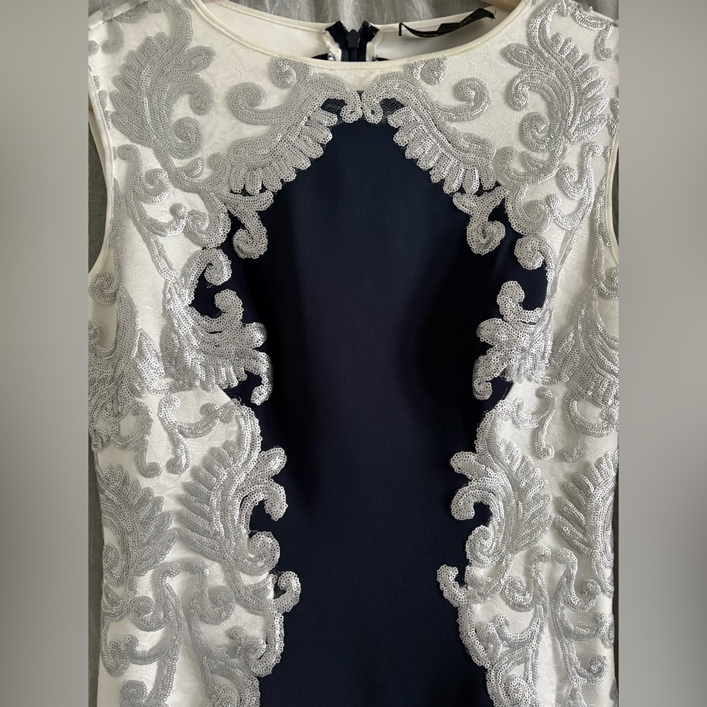 Tadashi Shoji Black Dress with Silver Accents - Picture 3 of 8